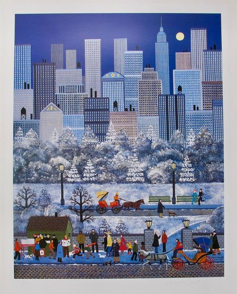 Jane Wooster Scott Hand Signed Limited Edition Lithograph:"New York Central Park"