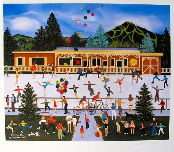 Jane Wooster Scott Hand Signed Limited Edition Lithograph:"Summer Cheer"