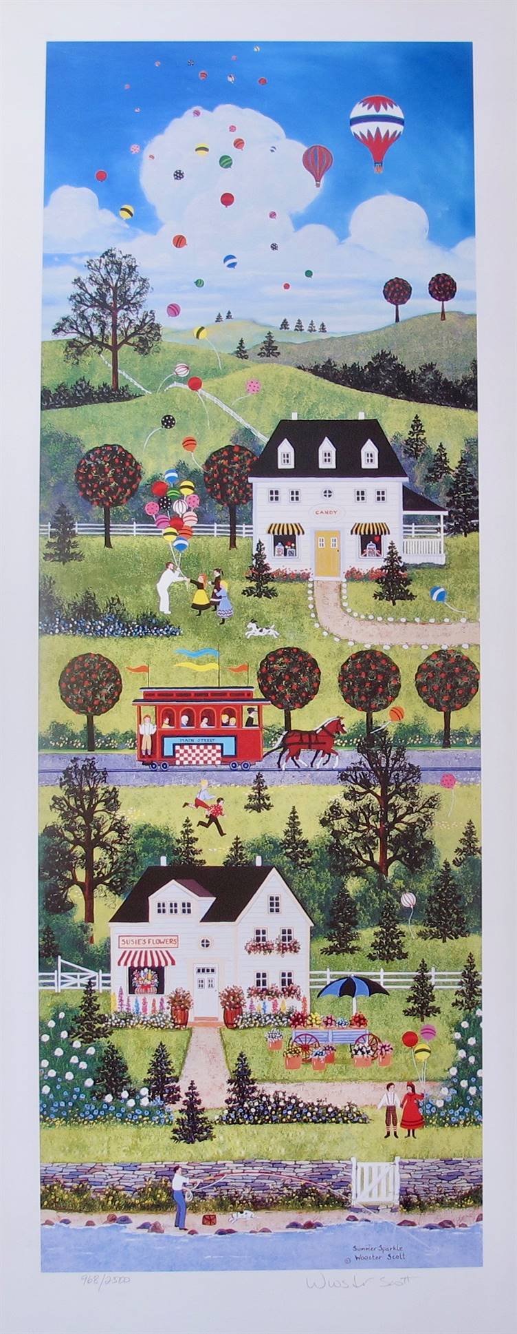 Jane Wooster Scott Hand Signed Limited Edition Lithograph:"Summer Sparkle"