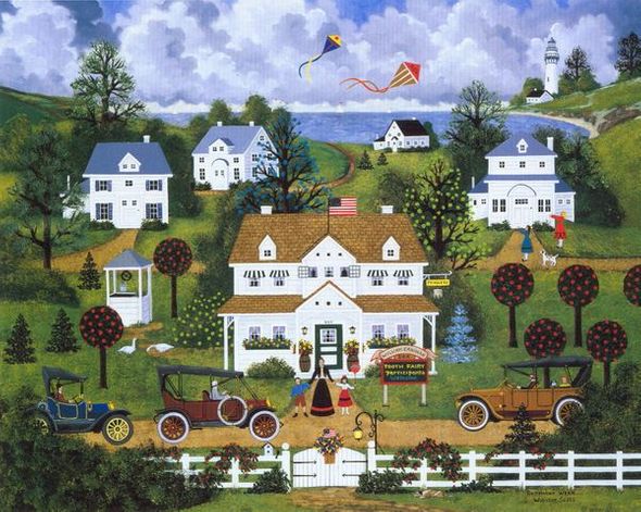 Jane Wooster Scott Handsigned and Numbered Limited Edition Embellished Giclee on Canvas:"Springtime Cheer"