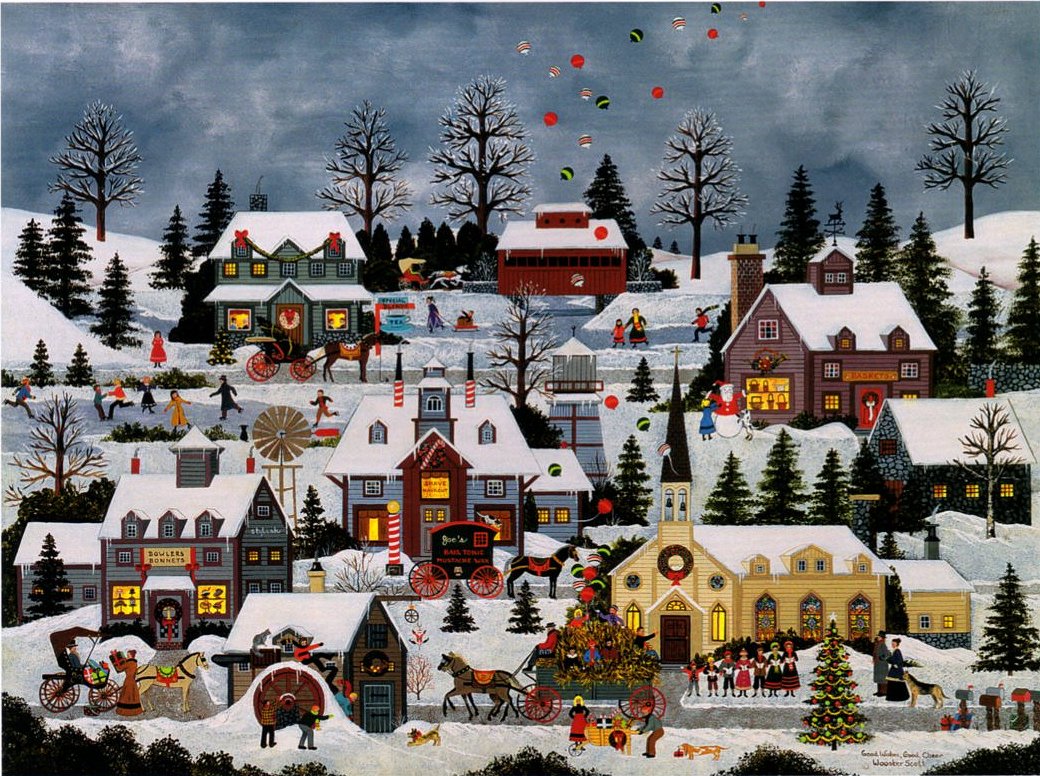 Jane Wooster Scott Handsigned and Numbered Limited Edition Print:"Good Wishes, Good Cheer"