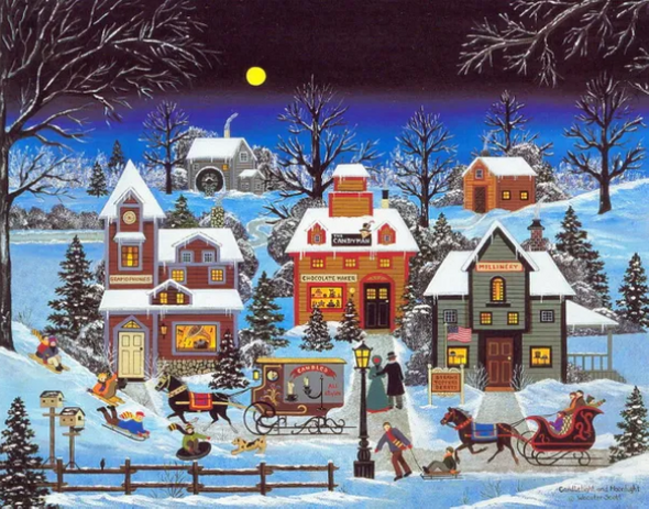 Jane Wooster Scott Artist Signed Limited Edition Canvas :"Candlelight and Moonlight"