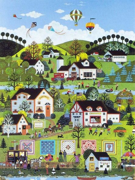Jane Wooster Scott Handsigned and Numbered Limited Edition Serigraph on Paper:"YANKEE ENTERPRISE"