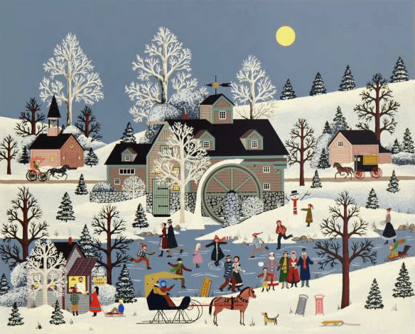 Jane Wooster Scott Limited Edition Artist Proof Serigraph on Paper: "Moonlight Funning"