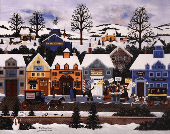 Jane Wooster Scott Limited Edition Lithograph on Paper: "Fighting Back"