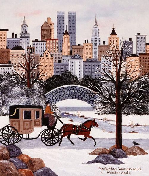 Jane Wooster Scott Limited Edition Lithograph on Paper: "Manhattan Wonderland"