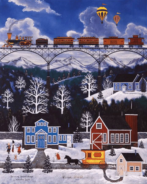 Jane Wooster Scott Limited Edition Lithograph on Paper: "Spanning Grand Gorge"