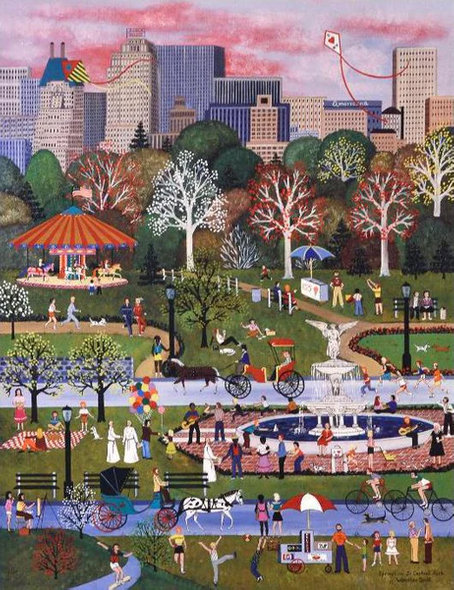 Jane Wooster Scott Limited Edition Lithograph on Paper: "Springtime in Central Park"