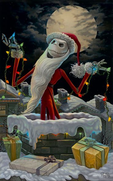 Jared Franco Artist Signed and Numbered Gallery Wrap Canvas Giclee:"Christmas Jack"