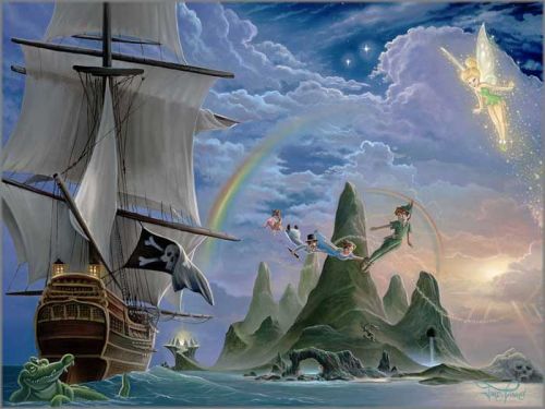 Jared Franco Artist Signed Hand Embellished Limited Ed Canvas Giclee:"Neverland Unveiled"