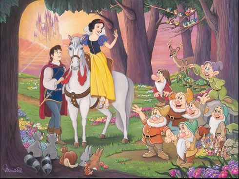 Michelle St. Laurent Signed Disney Ltd Ed Gallery Wrap Canvas:"And They Lived Happily Ever After"