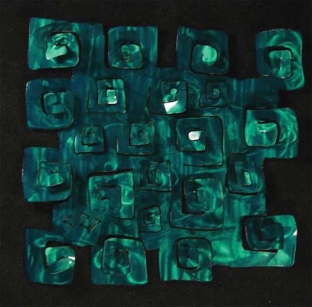 Jason Mernick Torch Painter Original Metal Art :"POP SQUARE (AQUA)"