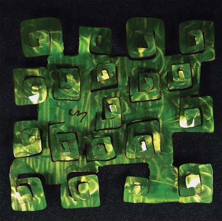 Jason Mernick Torch Painter Original Metal Art :"Pop Square Lime"