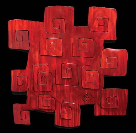 Jason Mernick Torch Painter Original Metal Art :"POP SQUARE (RED)"