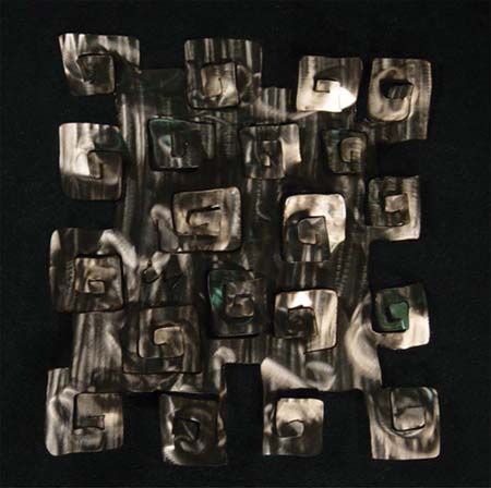 Jason Mernick Torch Painter Original Metal Art :"POP SQUARE (Stainless Steel)"