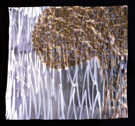 Jason Mernick Torch Painter Original Metal Art :"RAINFOREST (Stainless Steel)"