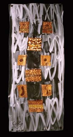 Jason Mernick Torch Painter Original Metal Art :"WEAVE III (Stainless Steel/Copper)"