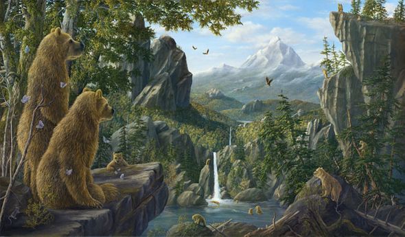 Robert Bissell Hand Signed and Numbered Limited Edition Canvas Giclee:"Peace in the Realm"