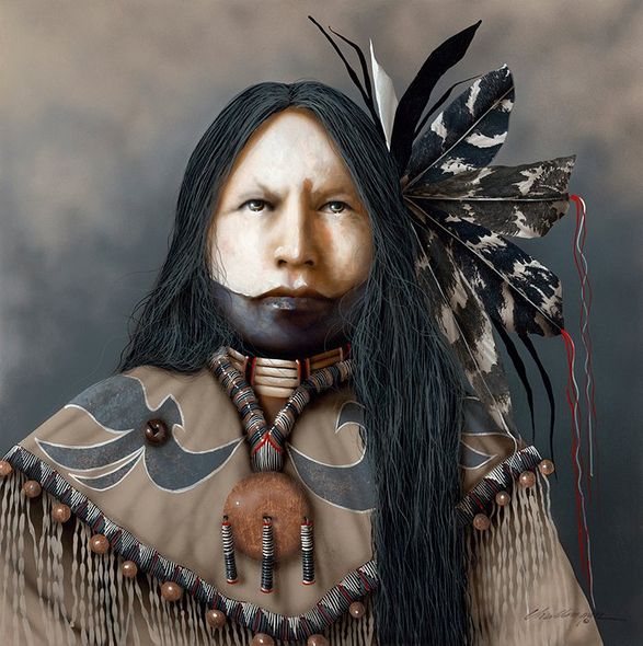 Jd Challenger Signed and Numbered Limited Edition Canvas Giclee:"Crow King"