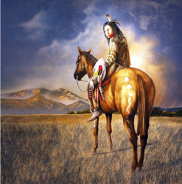 Jd Challenger Signed and Numbered Limited Edition Canvas Giclee:"Lone Warrior"