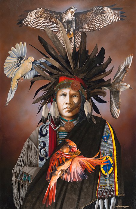 Jd Challenger Hand Signed and Numbered Limited Edition Canvas Giclee:"Mystic Healer"