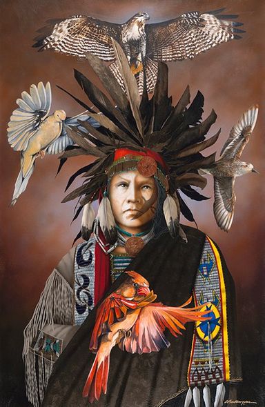 Jd Challenger Hand Signed and Numbered Limited Edition Canvas Giclee:"Mystic Healer"