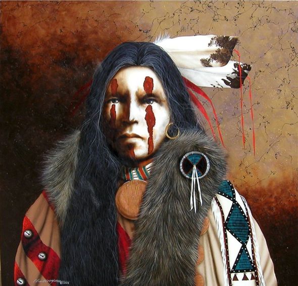 Jd Challenger Hand Signed and Numbered Limited Edition Canvas Giclee:"The Grandfather Dwells Above"