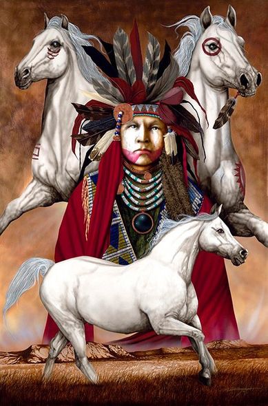 Jd Challenger Hand Signed and Numbered Limited Edition Canvas Giclee:"Visions of White Horse Spirit"