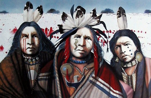 Jd Challenger Hand Signed and Numbered Limited Edition Lithograph on Paper:"Ghost Dance In The Snow"