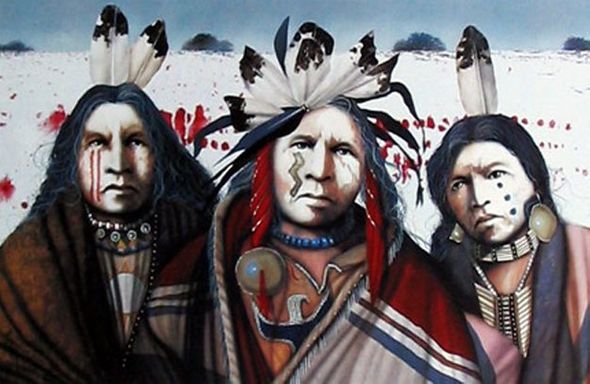 Jd Challenger Hand Signed and Numbered Limited Edition Lithograph on Paper:"Ghost Dance In The Snow"