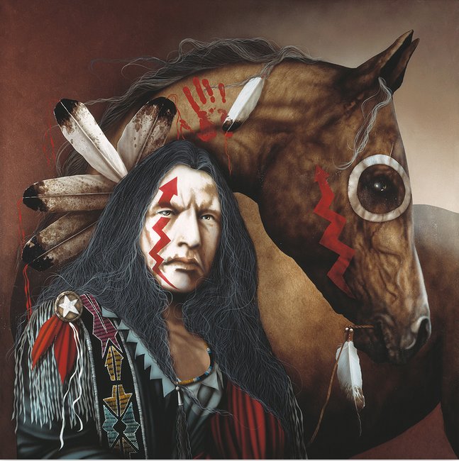 Jd Challenger Hand Signed and Numbered Limited Edition Lithograph on Paper:"Heart of a Warrior"
