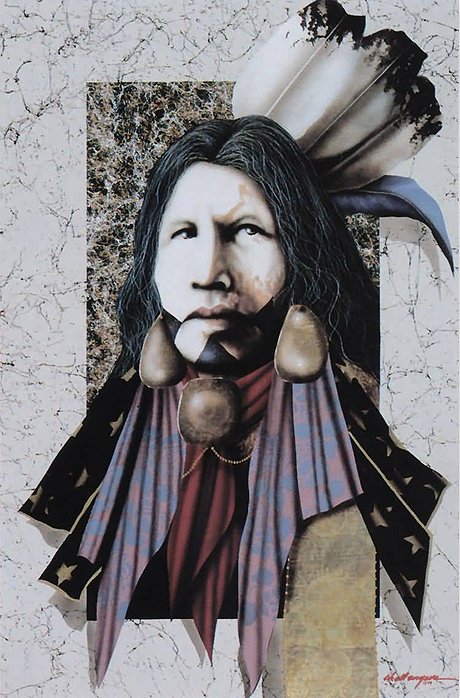 Jd Challenger Signed and Numbered Limited Edition Lithograph on Paper:"Prayer for Mother Earth"