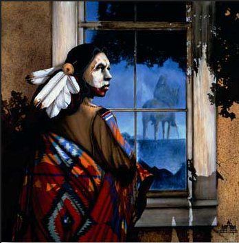 Jd Challenger Hand Signed and Numbered Limited Edition Lithograph on Paper:"Reflections of the Shadow Spirit"