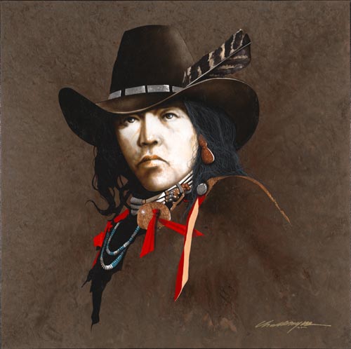 JD Challenger Artist Signed Special Edition Giclee:"Native Cowboy"