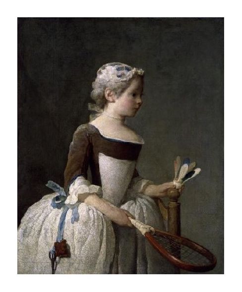 Jean Baptiste Simeon Chardin Fine Art Open Edition Gicl&eacute;e:"Girl with Racket and Shuttlecock"