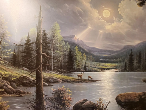 Jean Belue Signed and Numbered Limited Edition Lithograph: "Moonlight Reflections" Jean Belue Signed and Numbered Limited Edition Lithograph: "Moonlight Reflections"