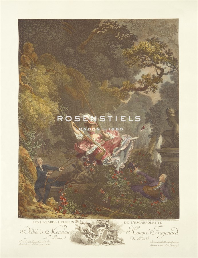 Jean Honore Fragonard Hand Numbered Limited Edition Print on Paper :"The Happy Hazards of the Swing"