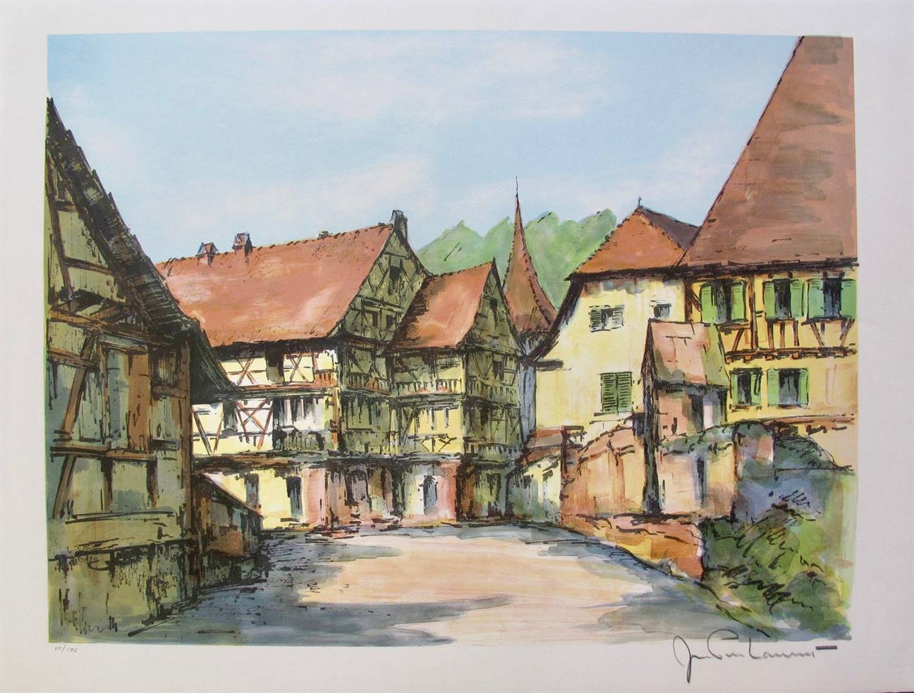 Jean Pierre Laurent Hand Signed Limited Edition Lithograph:"France"