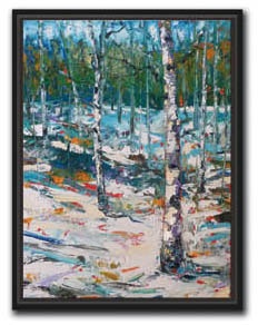 Jeff Boutin Open Edition Canvas: "Blue Winter"