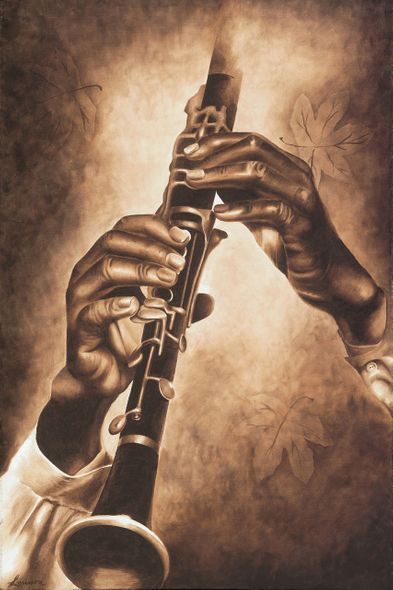 Jeff Lawson Limited Edition Museum Quality Gicl&eacute;e: "Autumn Jazz - Clarinet"