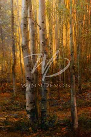 Jennie Tomao Limited Edition Hand-Embellished Giclee on Canvas:"Into the Forest II"