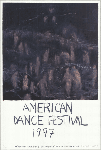 Jennifer Bartlett Rare Vintage Artist Signed Offset Lithograph: "American Dance Festival 1997"