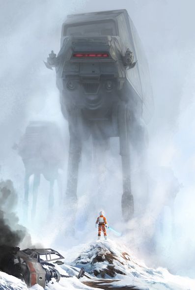 Jeremy Saliba Hand Numbered Limited Edition Star Wars Canvas Giclee:"Too Strong for Blasters"