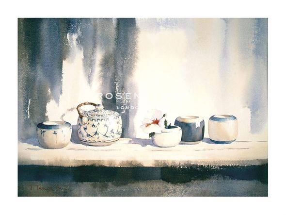 Jeremy Taylor Hand Numbered Limited Edition Print on Paper :"Blue/White China I"