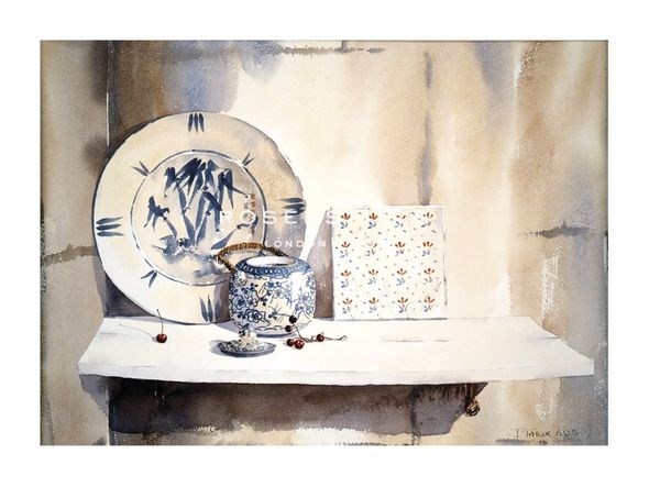 Jeremy Taylor Hand Numbered Limited Edition Print on Paper :"Blue/White China II"