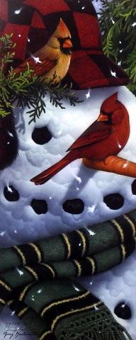 Jerry Gadamus Print-Signed and Numbered:"Frosty's Cardinals"