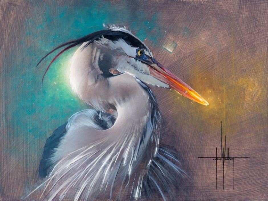 Jess Wathen Framed Limited Edition Embellished Canvas Giclee:"Eye of the Storm"