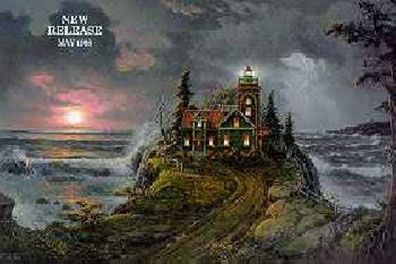 JESSE BARNES 24X16 Secondary Market Art: "LIGHTHOUSE COVE"