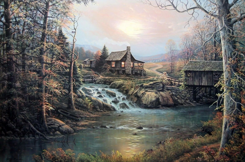 Jesse Barnes Signed and Numbered Limited Edition Artist Proof Lithograph: "Indian summer" Jesse Barnes Signed and Numbered Limited Edition Artist Proof Lithograph: "Indian summer"