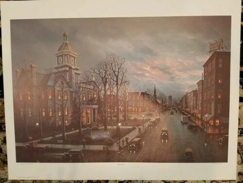 Jesse Barnes Signed and Numbered Limited Edition Lithograph: "Election Day" Jesse Barnes Signed and Numbered Limited Edition Lithograph: "Election Day"
